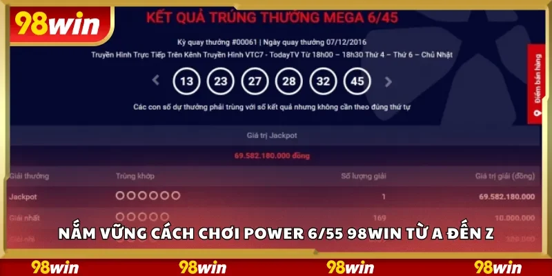Nắm vững cách chơi Power 6/55 98Win từ A đến Z